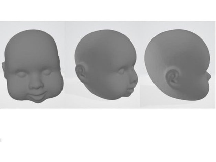 baby doll head dgil 3d print model - Mito3D