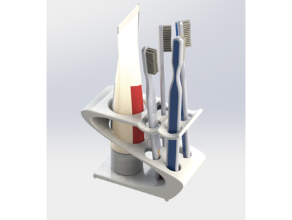 diş fırçası Kulp destek 2 4 fırçalar Martinez 3d print model - Mito3D