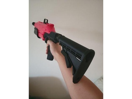nerf takedown xx-800 pistol grip ar15 m4 stock attachment remix hmong lion 3d print model - Mito3D