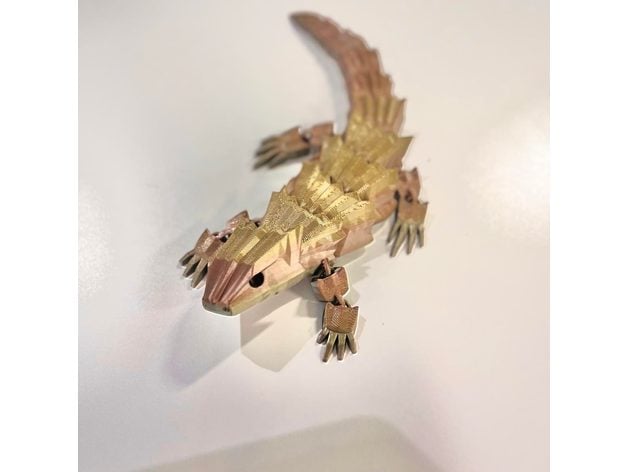 armadillo lizard - articulated trejager 3D print model - Mito3D