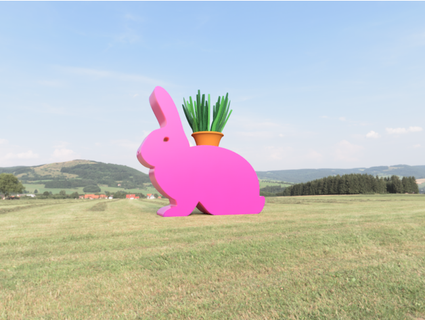 bunny pot plant riser dingolingo 3d print model - Mito3D