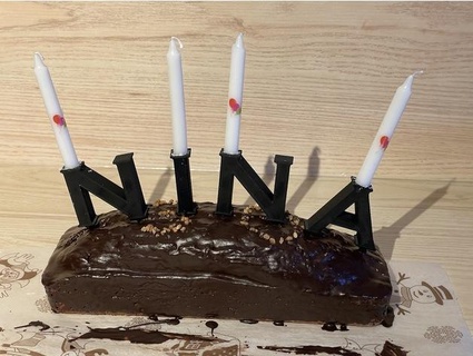 nina birthday cake letters candle holder k1ngs10n 3d print model - Mito3D