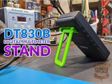 dt830b Digital Multimeter Stand Pizza Katze 3d print model - Mito3D