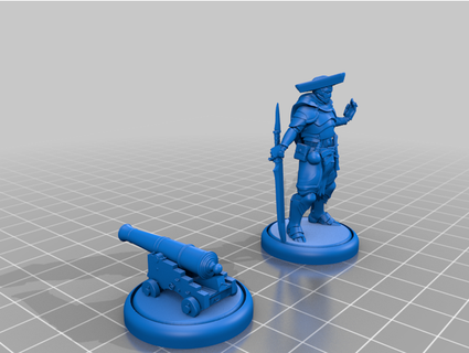 kriegsgeschmiedet Pirat Artillerist Kunsthandwerker Marine eldritch Kanone Miniatur Novamancer 3d print model - Mito3D