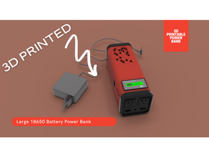 large 18650 battery power bank kaderanto 3d print model - Mito3D