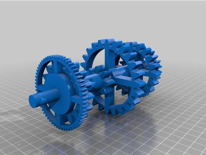 gearbox drivetrain combined moreblue4u2 3d print model - Mito3D