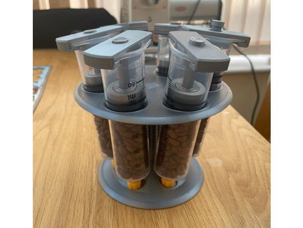 stand single dose coffee syringes smorgo 3d print model - Mito3D