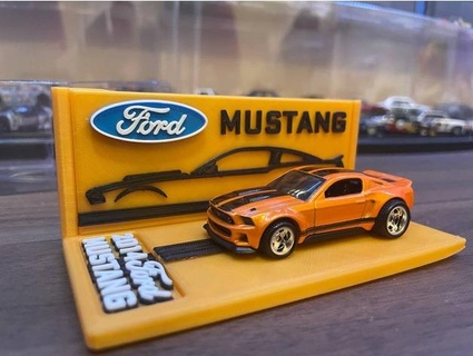 hotwheels 2014 ford custom mustang display base gigapenguin3dprinting 3d print model - Mito3D