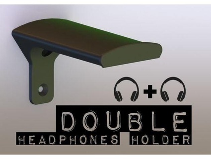 double headphone wall mount simple moesi1985 3d print model - Mito3D