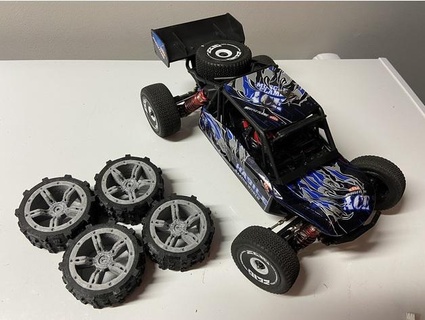 wltoys 124018 wheels & tires 12mm nut 80mm tire davidchuck 3d print model - Mito3D