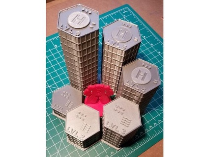 hex office towers doctor h 3d print model - Mito3D