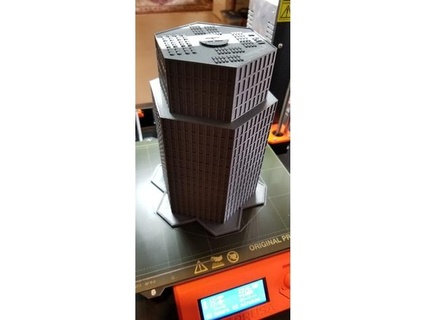 large hex city tower building doctor h 3d print model - Mito3D