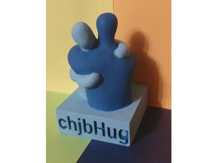abbracciando emoji statuetta pazzo 3d print model - Mito3D