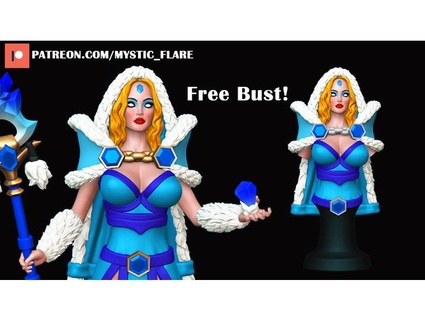 crystal maiden bust mysticflare 3d print model - Mito3D