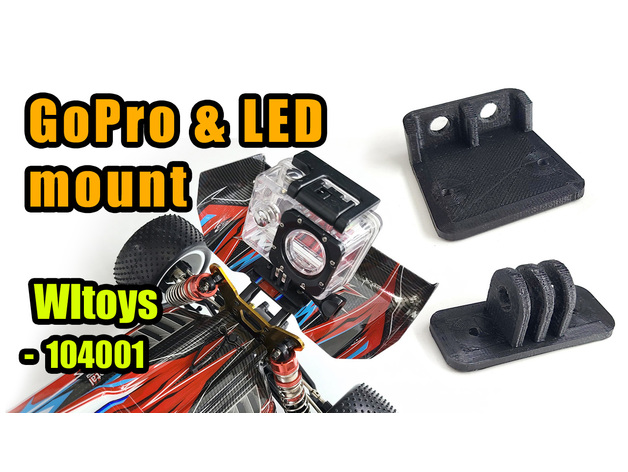 wltoys 104001 gopro action cam mount & led lamp ellbc 3D print model - Mito3D