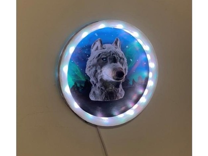 Lobo cabeça parede luminária jmathewes 3d print model - Mito3D