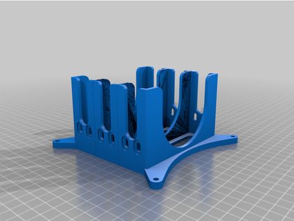 35 vertical hdd mount - fan-mounted 2x-6x 120mm 140mm alephbaker 3d print model - Mito3D