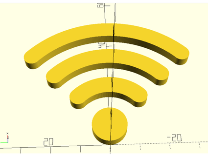 curved 3 bar dot wifi logo lee1502 3d print model - Mito3D