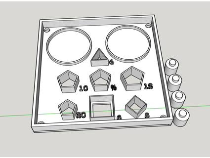 & dice holding tray v2 glasscrosses 3d print model - Mito3D
