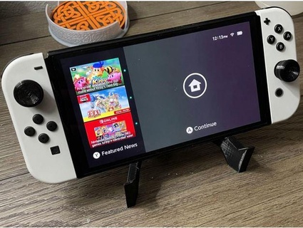 folding nintendo switch stand - hinged locking guarddogtryker 3d print model - Mito3D