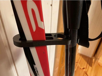 cross country Ski Pole Halter Unterstützung Clip Eiche 3d print model - Mito3D