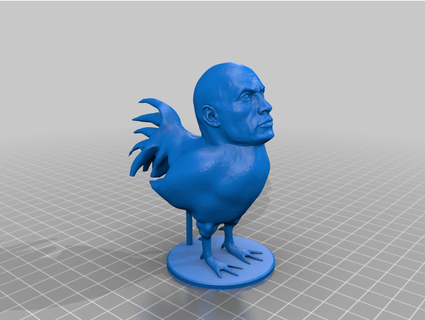 rooster dwayne rock cock romaaquatics 3d print model - Mito3D