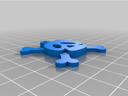 skull crossbones keychain 3de study 3d print model - Mito3D
