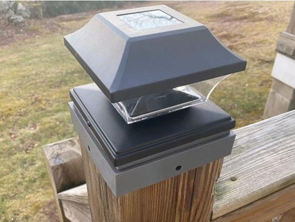 solar light adapter 6 deck posts beveled top nealc10 3d print model - Mito3D
