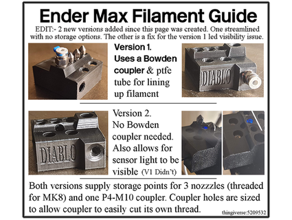 ender max filament guides 4 versions diablo944 3d print model - Mito3D