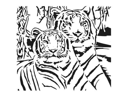 tiger stencil 6 longquang 3d print model - Mito3D