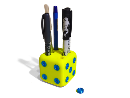 pen holder - dice mishkin2 3d print model - Mito3D