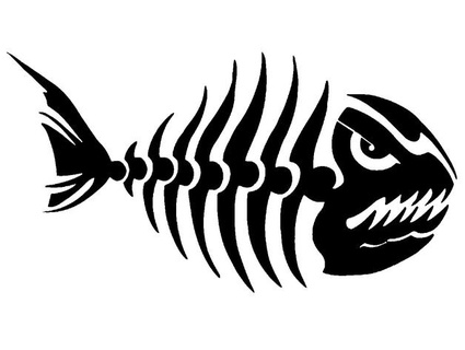 skeleton fish stencil longquang 3d print model - Mito3D