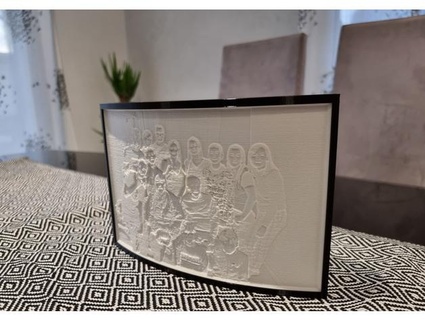 litofano cuadro estante soporte curvo caja cerrado mini 3d print model - Mito3D