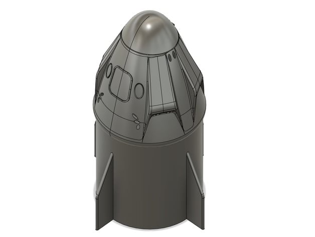 spacex equipe técnica Dragão nave espacial 3D print model - Mito3D