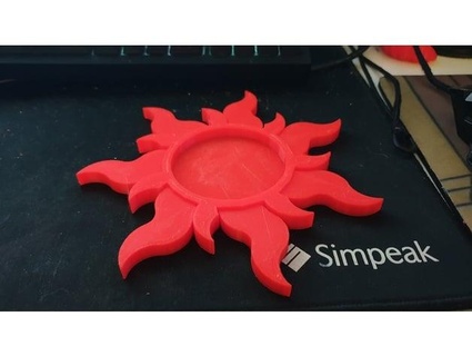 tangled sun coaster elephantfresh 3d print model - Mito3D