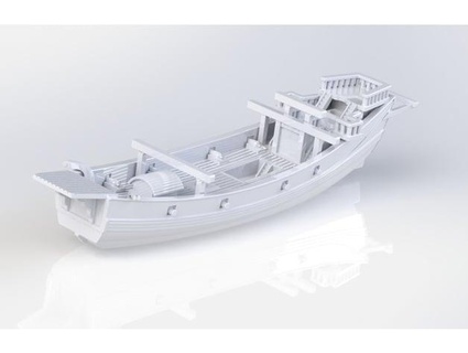 pirate junk ship 1 700 pc model yard 3d print model - Mito3D