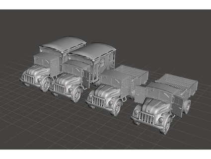 Steyr 1500 camiones camuflaje emboscada 3d print model - Mito3D