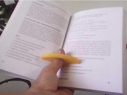 one handed book holder mrmanhire 3d print model - Mito3D