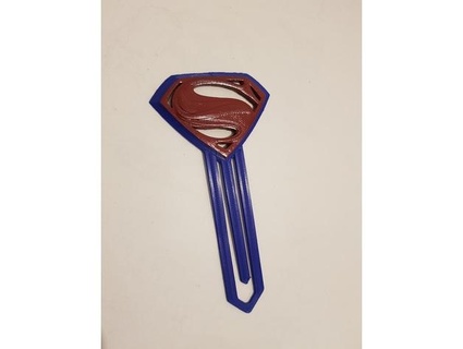 superman man steel bookmark khelian 3d print model - Mito3D