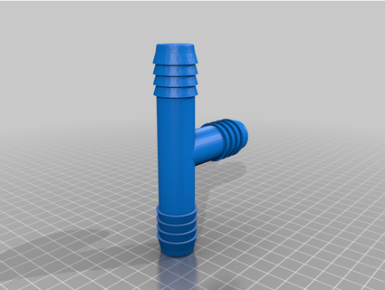 1 pollice tubo flessibile t connector campo 3d print model - Mito3D