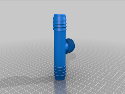 1 inch hose 1 2 inch thread t-connector felte  3d print model - Mito3D