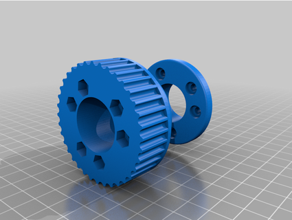 abec 36t bolt-on pulley linesflag 3d print model - Mito3D