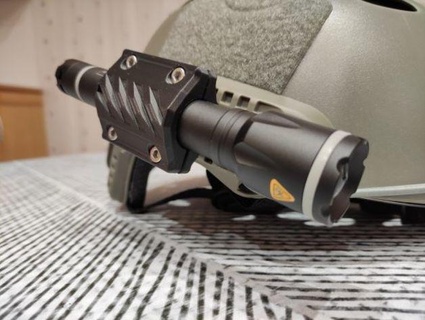 helmet arc rail flashlight mount jan tem 3d print model - Mito3D