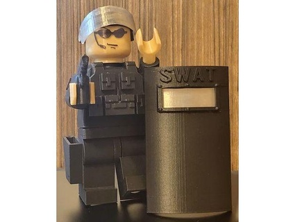 lego type tactical swat figurine 3dcopper 3d print model - Mito3D