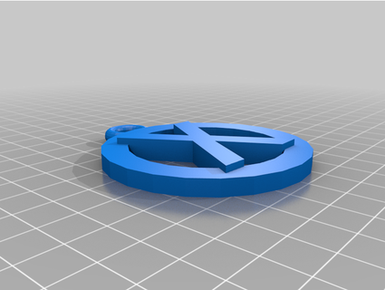 carta círculo chaveiro pingente heróinerd 3d print model - Mito3D