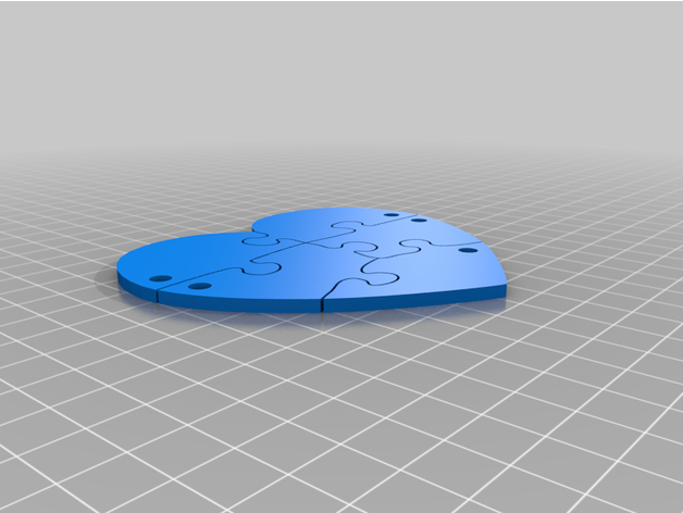 5 pieces heart desch 3D print model - Mito3D