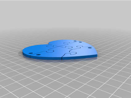 5 pièces cœur tableau 3d print model - Mito3D