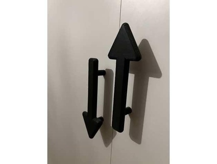 wardrobe door handle blacktiger841 3d print model - Mito3D