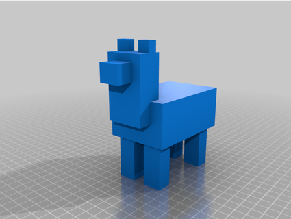 blockig Lama grummeln 3d print model - Mito3D