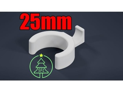 25mm pvc aufrecht ppc Pixel Rohr Clip 12mm Kugel Phönix 3d print model - Mito3D